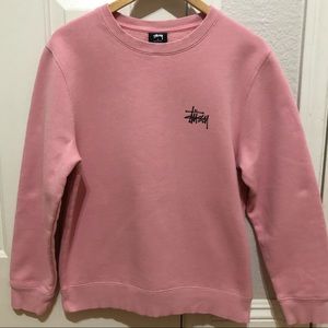 Stussy Crewneck Sweater in Pink